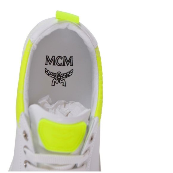 MCM Women's Neon Visetos Low Top Sneakers Shoes - Picture 9 of 10